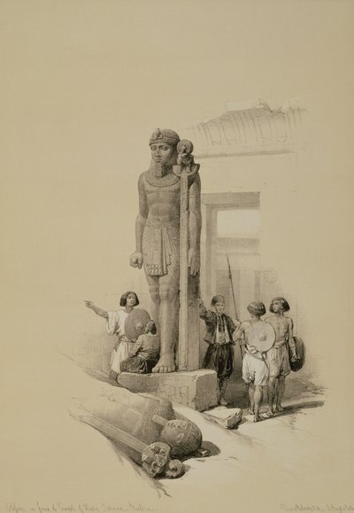 Colosso davanti al Tempio di Wady Sabona, Etiopia da David Roberts